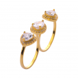 cubic zirconia double ring 4