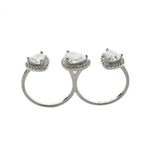 cubic zirconia double ring