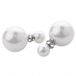 double pearl earrings