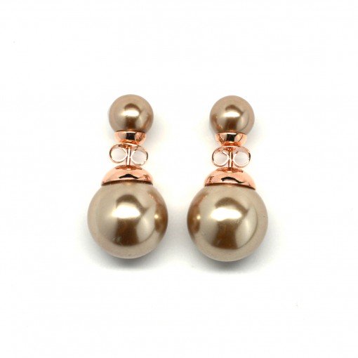 champagne double pearl earrings 3