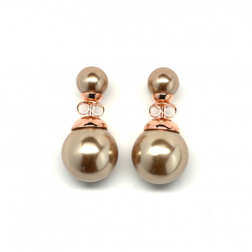 champagne double pearl earrings 3