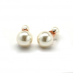 cream white double pearl earrings 3