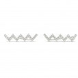 Zig Zag Ear Climbers Silver