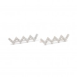 Zig Zag Ear Climbers Silver 2