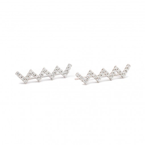 Zig Zag Ear Climbers Silver 2