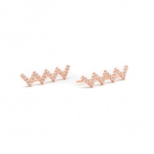 Zig Zag Ear Climbers Rose Gold