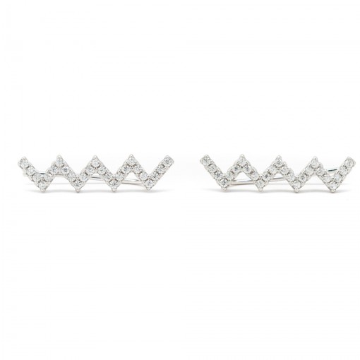 Zig Zag Ear Climbers Silver 1