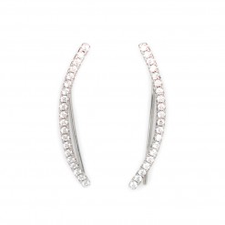 Skinny Bar Ear Climbers Silver 1