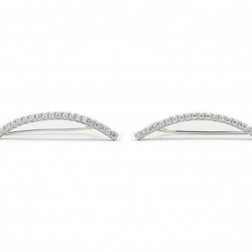 Skinny Bar Ear Climbers Silver 2