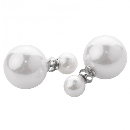 double pearl earrings