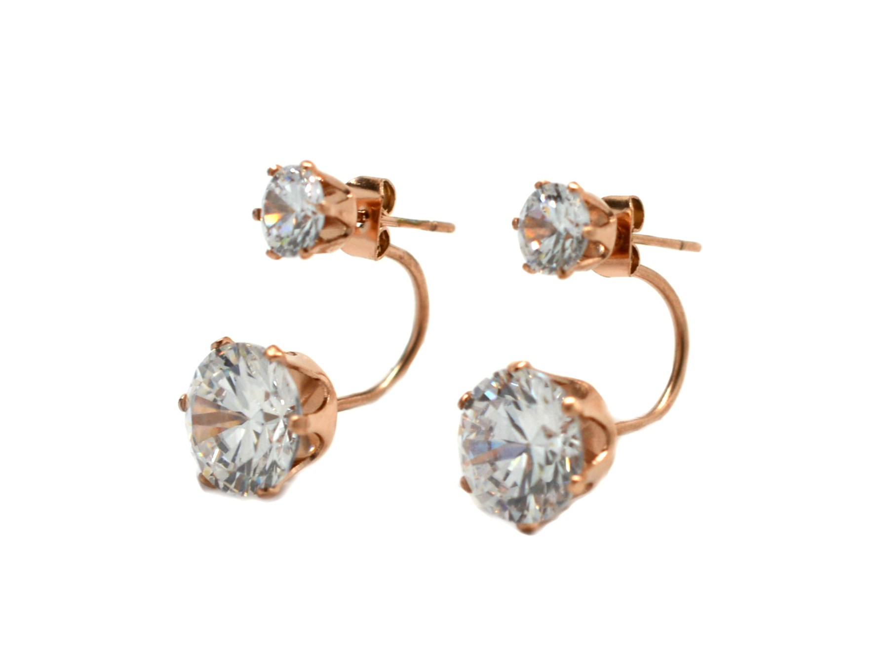 Zales 1/3 CT. T.w. Diamond Solitaire Bead Frame Stud Earrings in 10K Rose  Gold | Hamilton Place