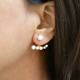 Miss Mozart Stainless Steel Crescent Pearl Ear Jackets _model