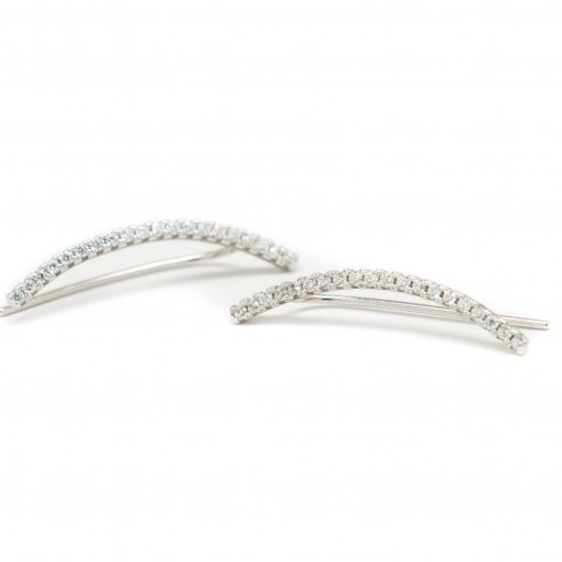 Skinny Bar Ear Climbers Silver 3